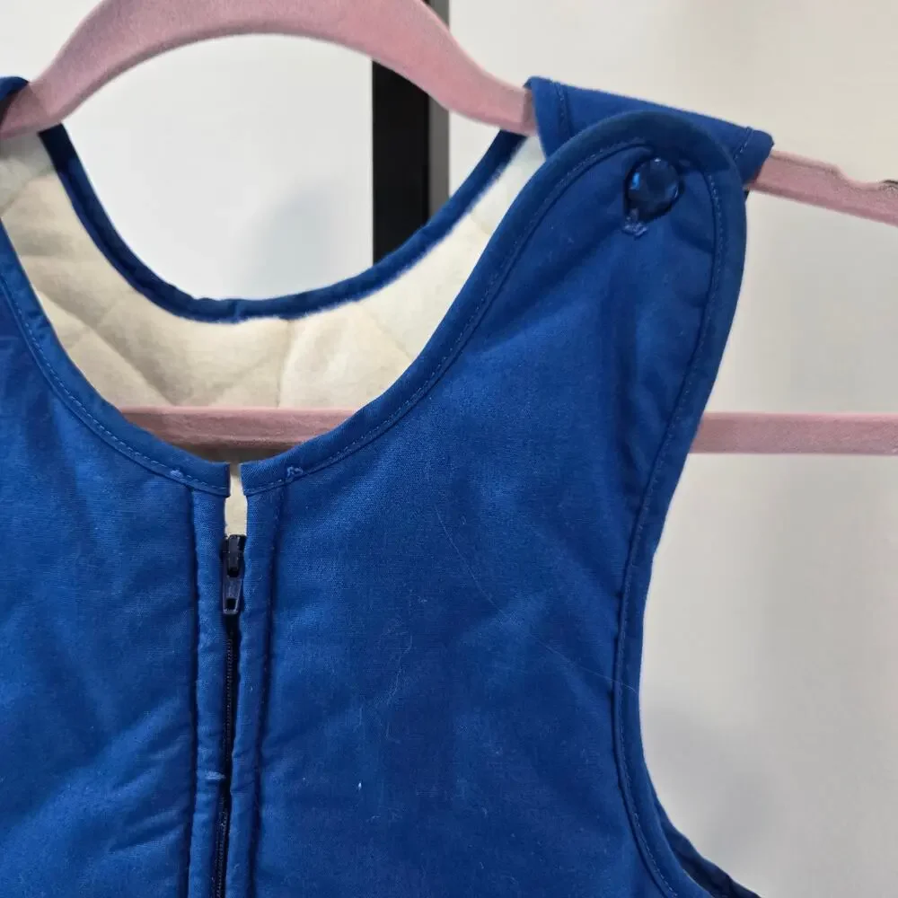 Vintage Kids Snow Suit Bibs Blue Union Made Blue Full Zip 2T‎